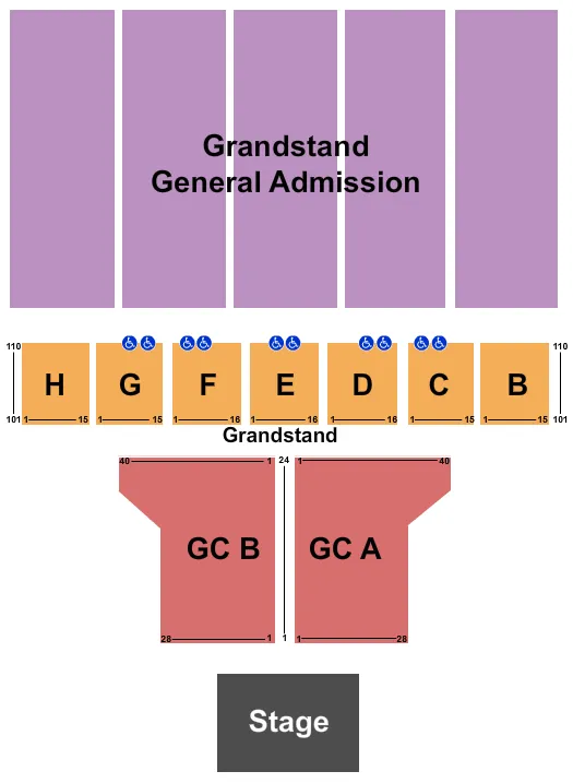 SPOKANE COUNTY FAIR EXPO CENTER END STAGE Seating Map Seating Chart