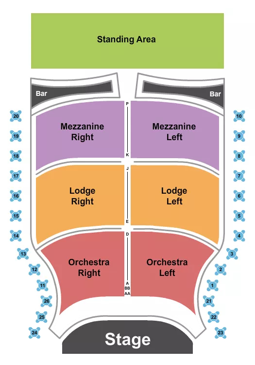 END STAGE Seating Map Seating Chart