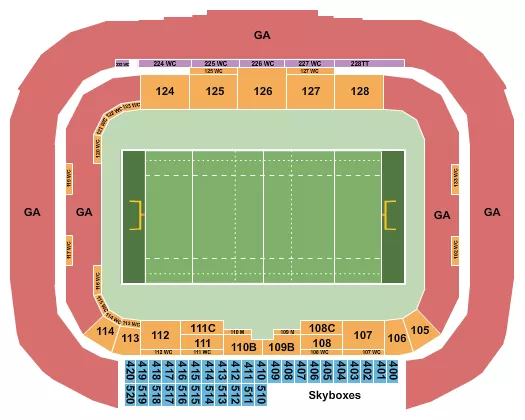 RUGBY GA Seating Map Seating Chart