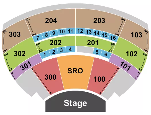 ENDSTAGE SRO Seating Map Seating Chart