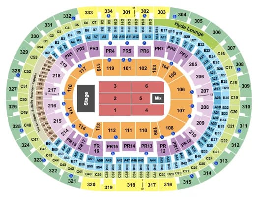 CRYPTOCOM ARENA ENDSTAGE 2 Seating Map Seating Chart