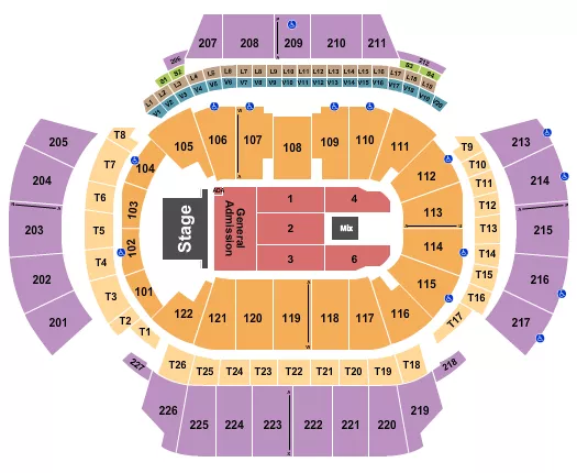 STATE FARM ARENA GA ENDSTAGE FRONT GA Seating Map Seating Chart
