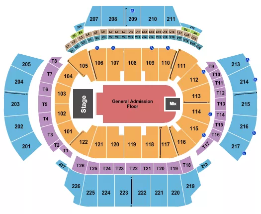 STATE FARM ARENA GA ENDSTAGE GA FLR 3 Seating Map Seating Chart