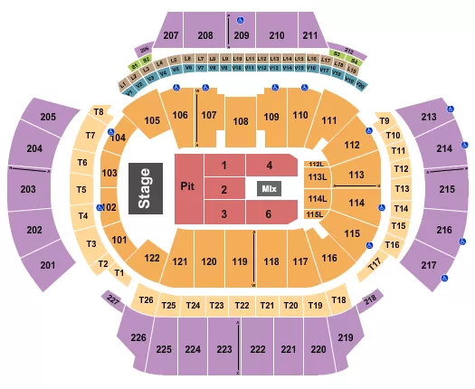 STATE FARM ARENA GA PIT GA FLR RSV1 6 NO 5 Seating Map Seating Chart