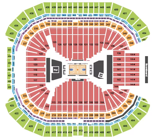 BASKETBALL ROW Seating Map Seating Chart