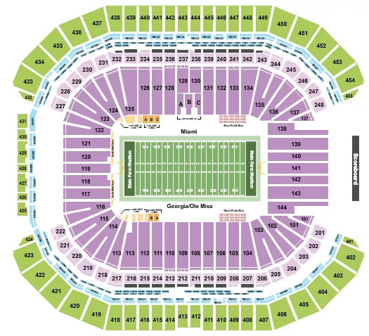 FOOTBALL RW FIESTABOWL Seating Map Seating Chart