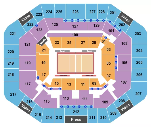 EXACTECH ARENA AT THE STEPHEN C OCONNELL CENTER VOLLEYBALL 3 Seating Map Seating Chart