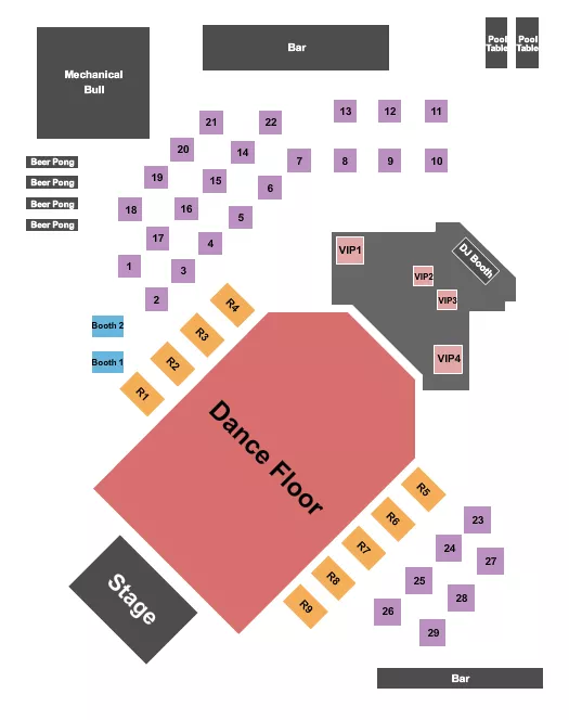 STONEYS ROCKIN COUNTRY GA TABLES Seating Map Seating Chart