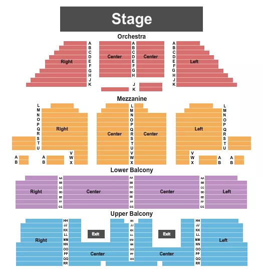 STRAND THEATRE MA END STAGE Seating Map Seating Chart
