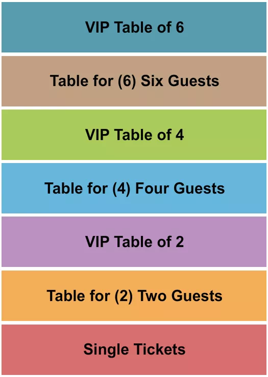 STRESS FACTORY COMEDY CLUB BRIDGEPORT GA VIP TABLES 2 Seating Map Seating Chart