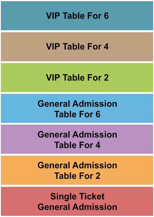 STRESS FACTORY COMEDY CLUB NEW BRUNSWICK GA GA VIP TABLES Seating Map Seating Chart