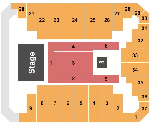 STUART C SIEGEL CENTER ENDSTAGE Seating Map Seating Chart