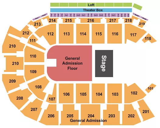 ENDSTAGE GA FLOOR Seating Map Seating Chart