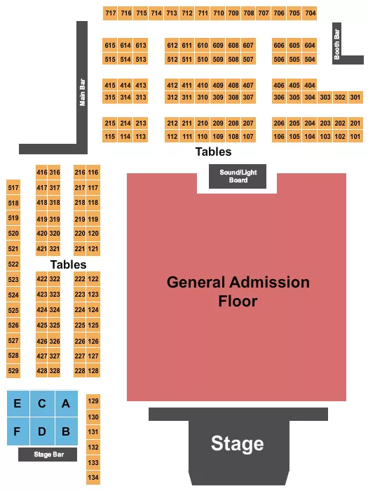 ENDSTAGE GA FLOOR Seating Map Seating Chart