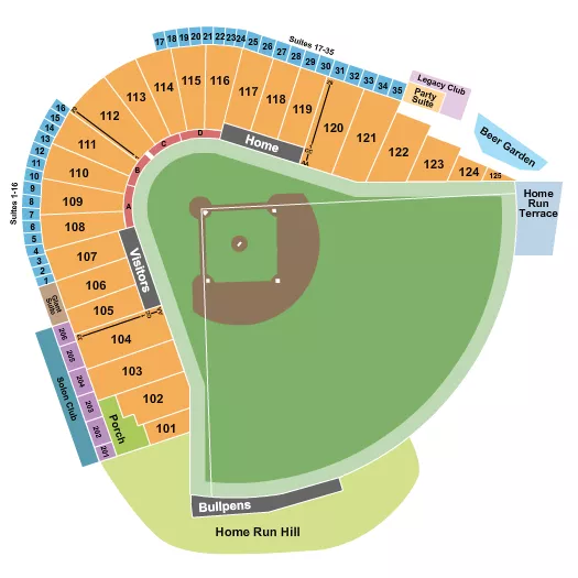 BASEBALL Seating Map Seating Chart