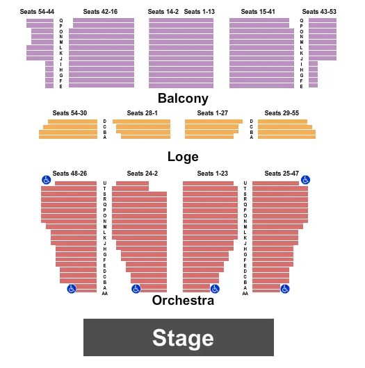 END STAGE Seating Map Seating Chart