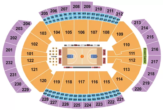 T MOBILE CENTER BASKETBALL BIG 12 Seating Map Seating Chart