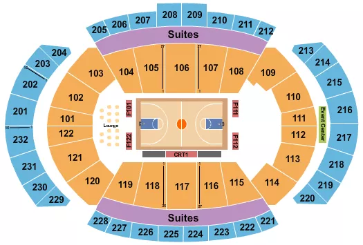 T MOBILE CENTER BASKETBALL GA 2 Seating Map Seating Chart