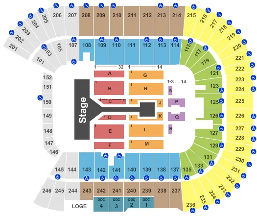 END STAGE CATWALK INT ZONE Seating Map Seating Chart