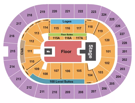 ENDSTAGE GA FLOOR CATWALK Seating Map Seating Chart