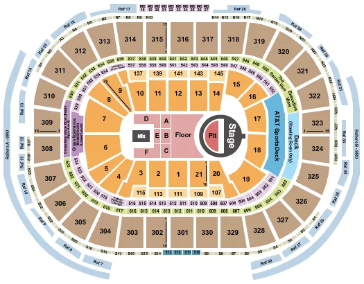 5 SECONDS OF SUMMER Seating Map Seating Chart