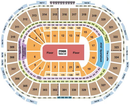 CENTER STAGE GA FLOOR Seating Map Seating Chart