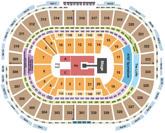 ENDSTAGE PIT W CATWALK Seating Map Seating Chart