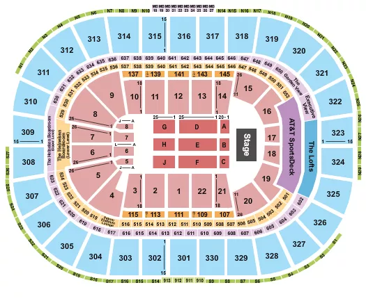END STAGE Seating Map Seating Chart