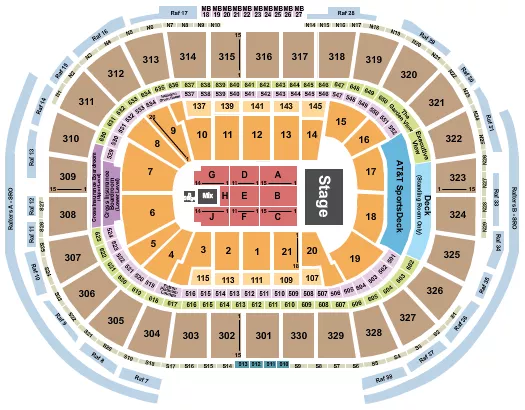 ENDSTAGE WITH B STAGE Seating Map Seating Chart
