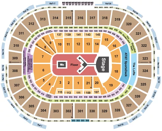 SHINEDOWN Seating Map Seating Chart