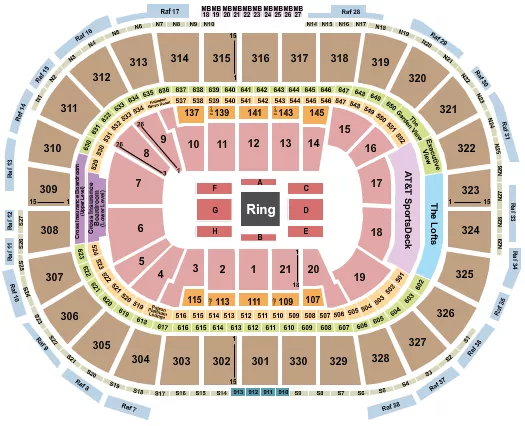 WRESTLING Seating Map Seating Chart