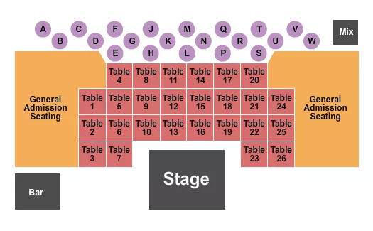 TABLES GA Seating Map Seating Chart
