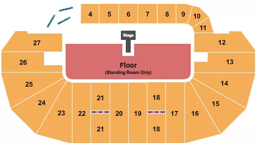 GA FLOOR CATWALK Seating Map Seating Chart