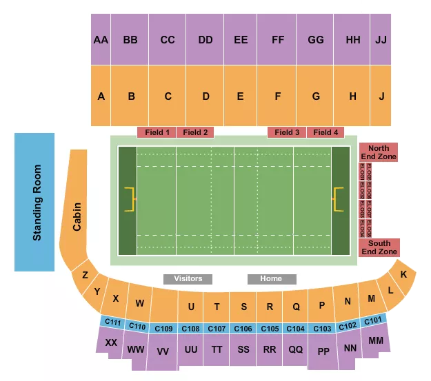 RUGBY Seating Map Seating Chart