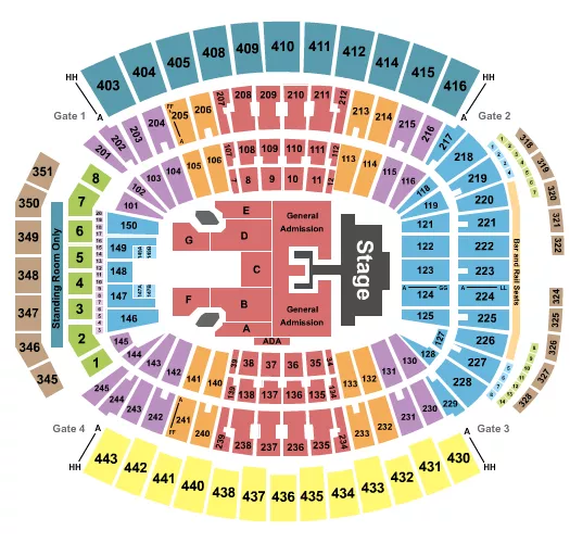 LUKE COMBS Seating Map Seating Chart