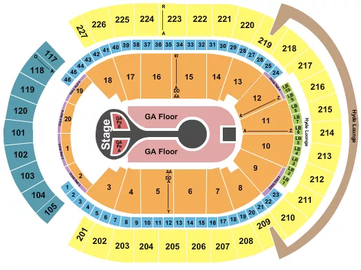 T MOBILE ARENA BENSON BOONE Seating Map Seating Chart