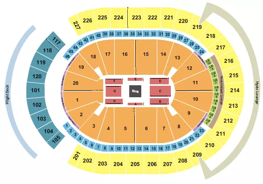T MOBILE ARENA BOXING 2 Seating Map Seating Chart