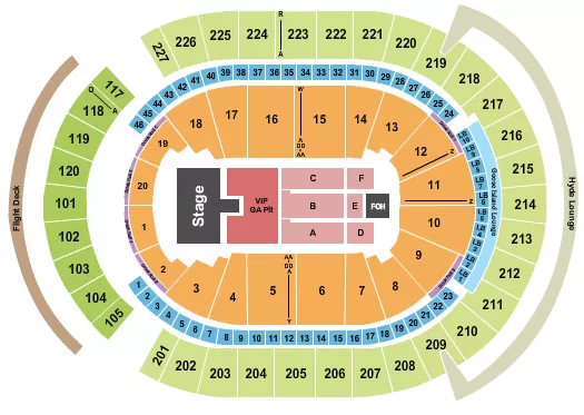 T MOBILE ARENA CODY JOHNSON Seating Map Seating Chart