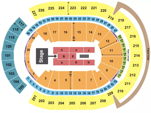 T MOBILE ARENA ENDSTAGE 2 W CATWALK Seating Map Seating Chart
