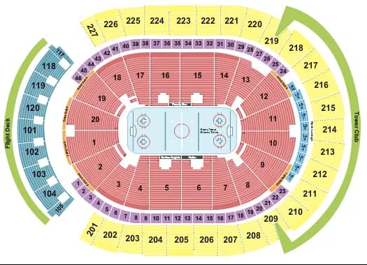 T MOBILE ARENA HOCKEY ROWS Seating Map Seating Chart