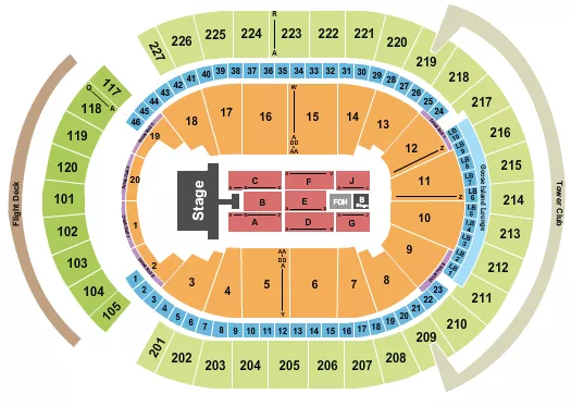 T MOBILE ARENA MANA Seating Map Seating Chart