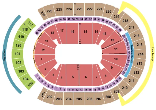 T MOBILE ARENA OPEN FLOOR Seating Map Seating Chart
