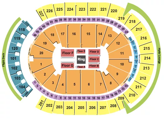 T MOBILE ARENA WWE 2 Seating Map Seating Chart