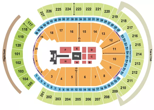 T MOBILE ARENA WRESTLING 2 Seating Map Seating Chart