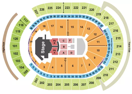 T MOBILE ARENA IHEART RADIO MUSIC FESTIVAL Seating Map Seating Chart
