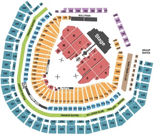T MOBILE PARK FUERZA REGIDA Seating Map Seating Chart