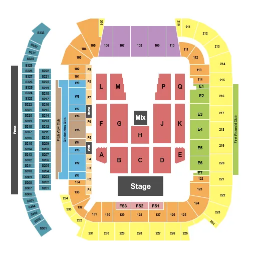 CONCERT Seating Map Seating Chart