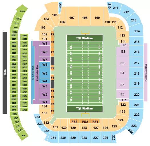 FOOTBALL Seating Map Seating Chart
