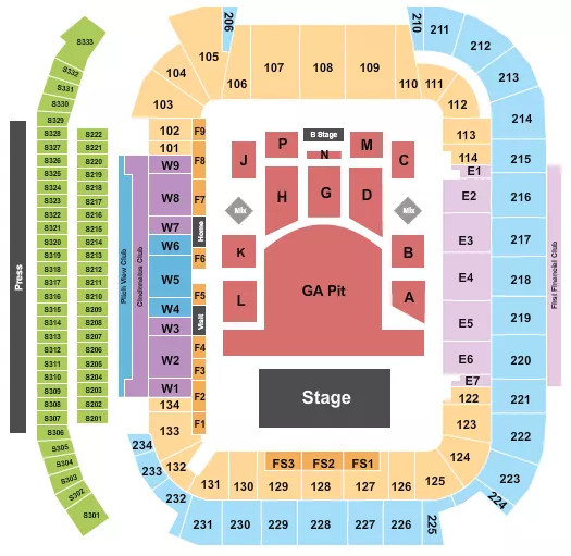 TWENTY ONE PILOTS Seating Map Seating Chart