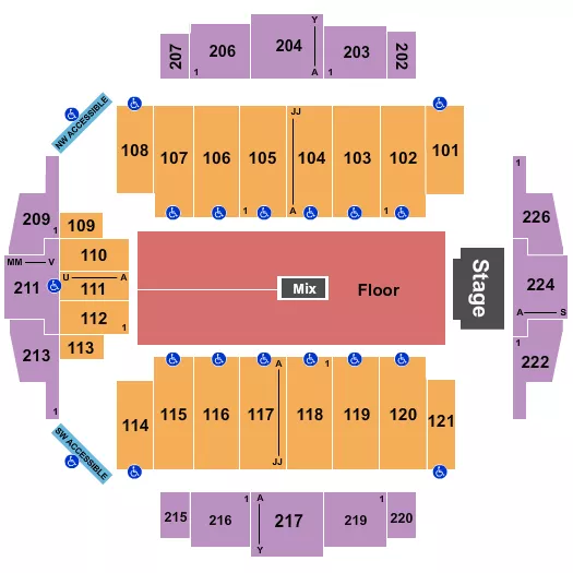 ENDSTAGE GA FLOOR Seating Map Seating Chart